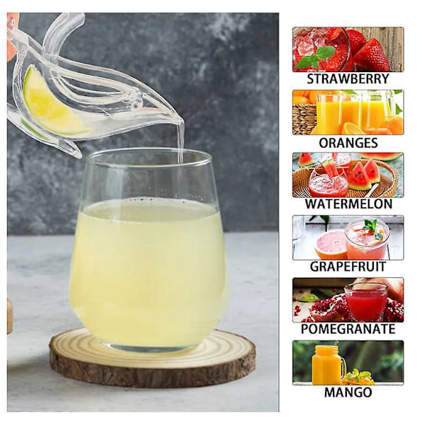 2 Pak Fugle Citronpresser, Citronpresser Akryl Manuel Saft Limepresser Fugleform Citron Skive Kilepresser