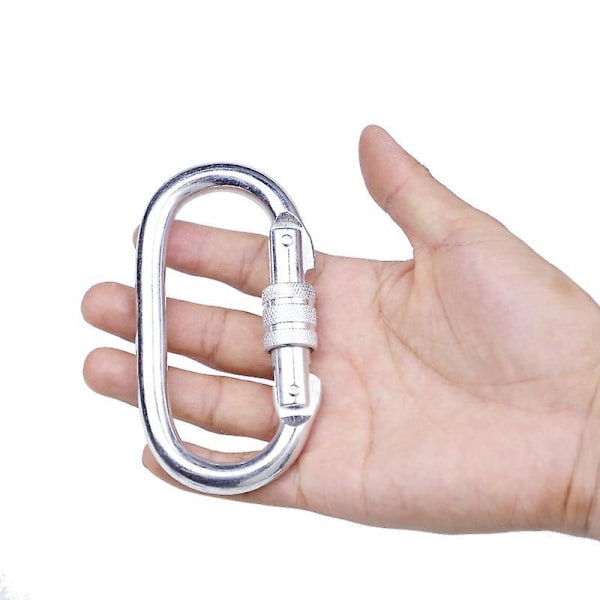 Klätterkarbin med skruvspärr - Tungt, mångsidig krok (O-form, 2-pack)
