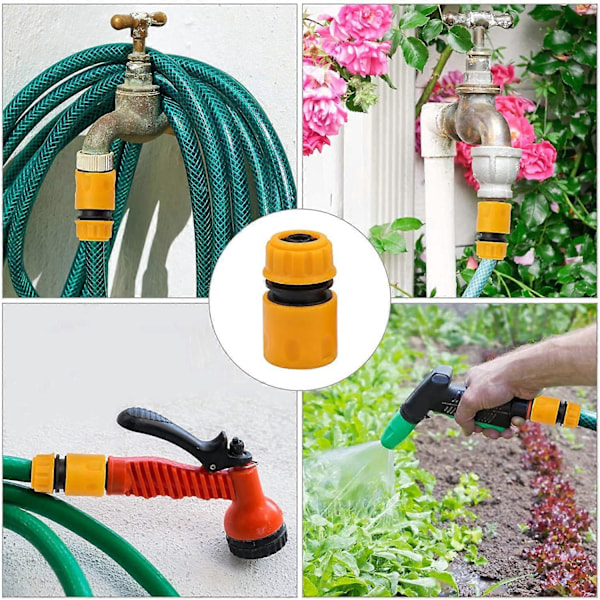 Slangekobling 1/2 tomme plast, pakke med 10 slangekoblinger, hageslangekobling hurtigkobling trykkluft, adapter hageslange