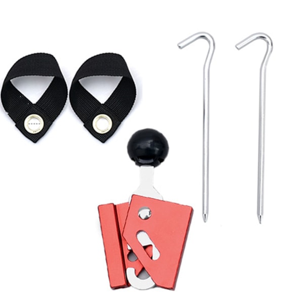 Tältstödhylsa Set Justerbar Singel Aluminiumlegering Utomhus Camping Tillbehör 6mm Röd