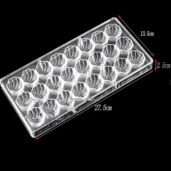 24 Fack Kammussla Skal Chokladgodisform PC Polykarbonat Chokladform (kammussla skal)