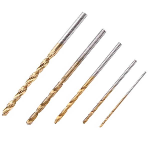 50 stk. Mini Høyhastighetsstål Plating Titanium Rett Hånd Twist Drill Bits Verktøy