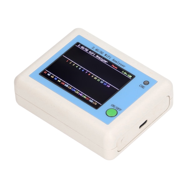 2.4G 5G WIFI-analysator 2.4 tommers TFT-fargeskjerm Lysindikasjon Nettverkssignal Skanner Analysator