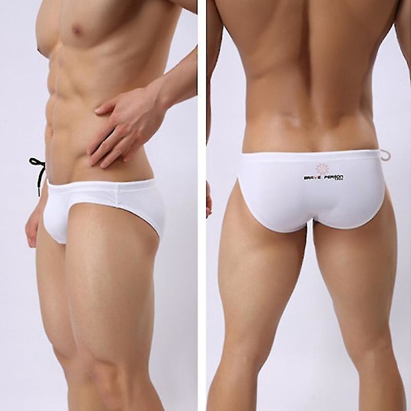 Sexiga badbyxor för män - Snyggt strandkläder för en självsäker look S Vit