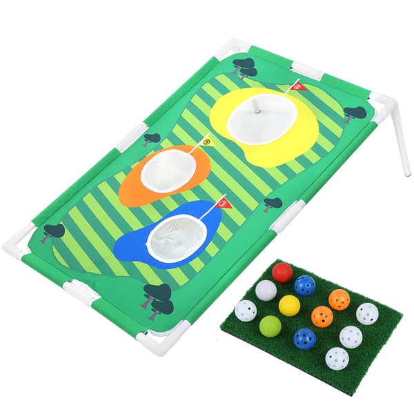 Golf Chipping Practice Net Sæt Bærbart Cornhole Spil Sæt Indendørs/Udendørs Golf Træningsværktøj