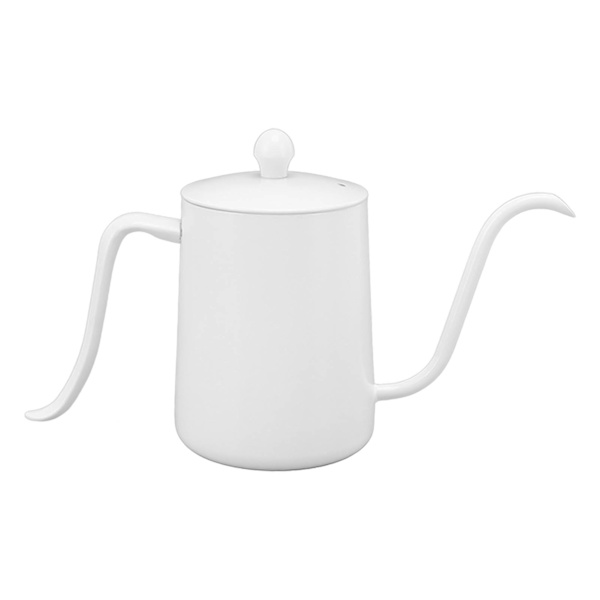 Spout kaffebryggare professionell 600 ml kapacitet rostfritt stål gåshals kaffekanna för hemresa vit