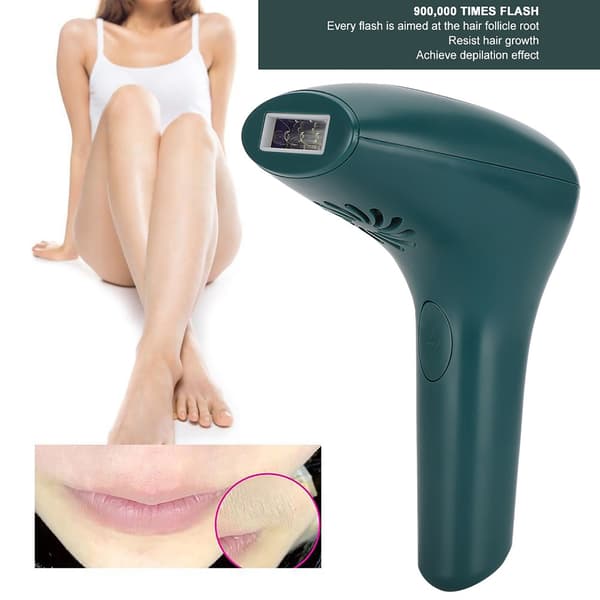 Husholdnings elektrisk epilator hårfjerner IPL hårfjerningsmaskine grøn sort (100-240V)