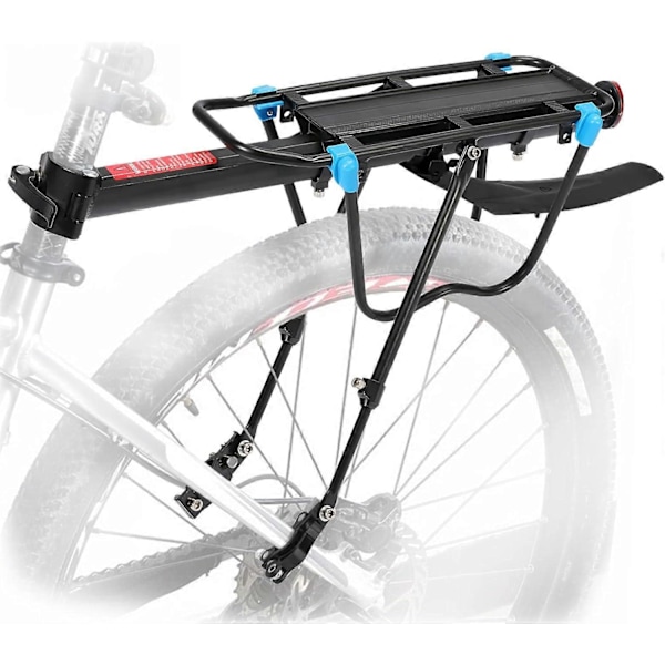 Bagagebærer til cykel med 50 kg kapacitet, justerbar MTB cykel bagagebærer sadelpind med vinge reflektor til cykling mountain cargo