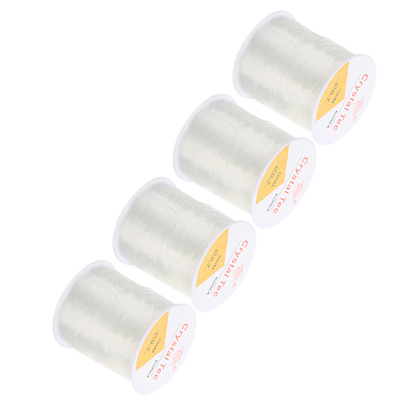 4 ruller perlekæde 109yd lang 0,03in diameter elastisk fiber slidstærk armbåndssnor til halskæde smykker DIY