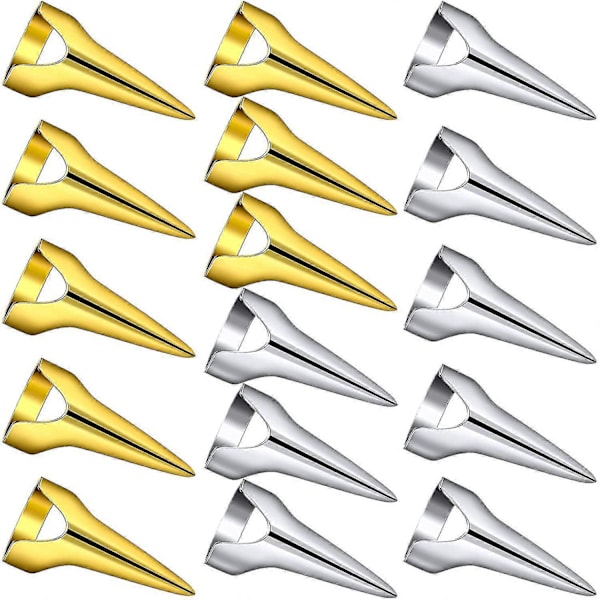 Hårbenverktyg - 16 Delars Set, Silver Retro Nagel Finger och Guld Metall Hårbenringar