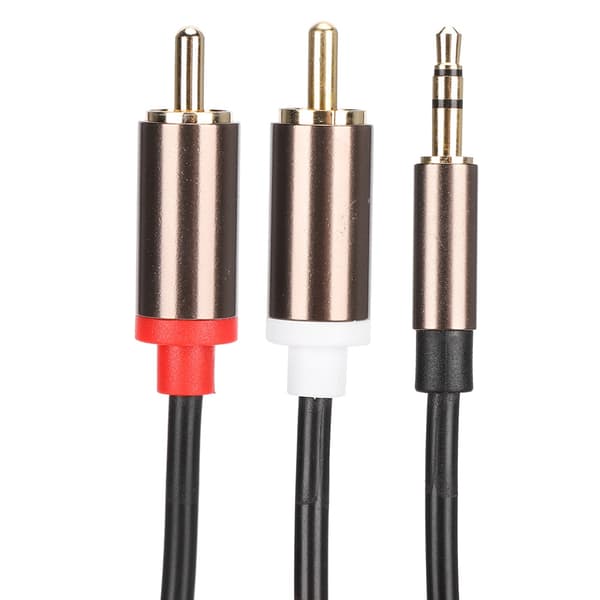 Audio Line Højttalerledning Computer Subwoofer Kabel Telefontilbehør 2-i-1 3,5 mm Han til 2RCA 1-meter