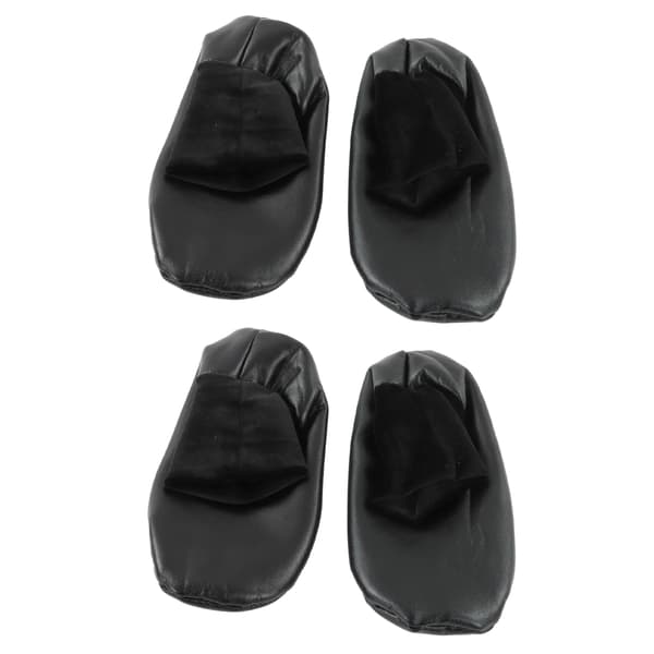 Sunnah Khuff-strumpor PU-läder Polyester Bekväm Varm Plyschfoder Termiska Khuffain-strumpor för skostorlek 36 till 41 EU Svart Elastisk Version