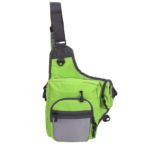 Polyester Multi fiskeredskap Crossbody-väska Utomhussport Vandring Reseaxelväskor (grön)