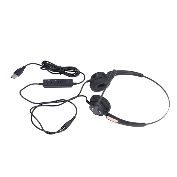 Trådburen telefonheadset brusreducering ergonomisk justerbar volymkontroll USB-datorheadset för online-klasser