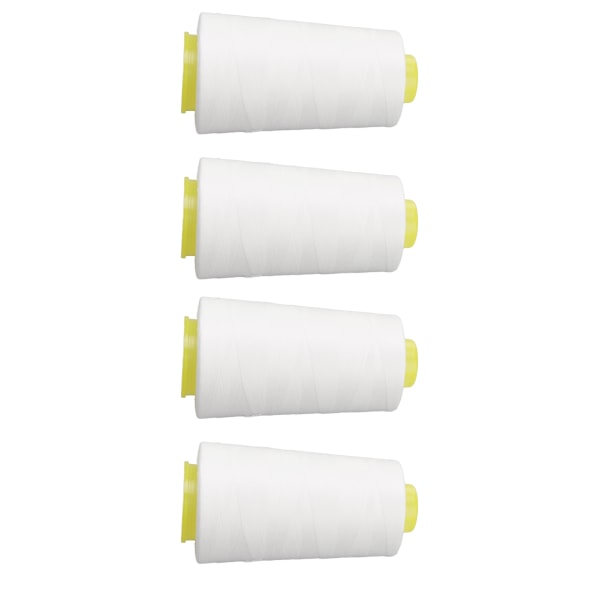 4 kpl Serger-lanka valkoinen Premium-polyesteri Tukeva kestävä kulutusta kestävä laajasti käytetty valkoinen lanka