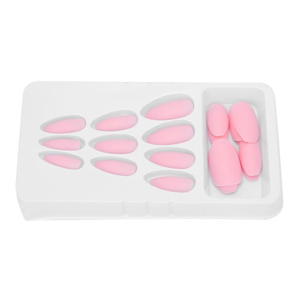 24 kpl Nail Art Tips Set Matt Pure Color Tekokynnet Tekokynnet Täyskantiset cover F124