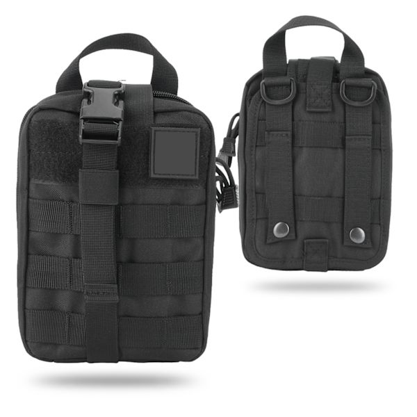 Udendørs højkvalitets rejsenødoverlevelsestaske Rescue Medical Pouch Pack (sort)