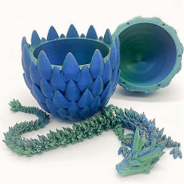 Drakägg - Överraskningsäggsdekorationer med flexibel pärlemordrake, 3D-printad gåva. För barn, vän C