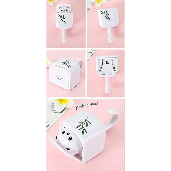 4kpl Söpö Panda Karhu Koukut Seinään Asennettava, Avaimille Takille Kylpytakille Pyyhkeelle 54*50*88mm
