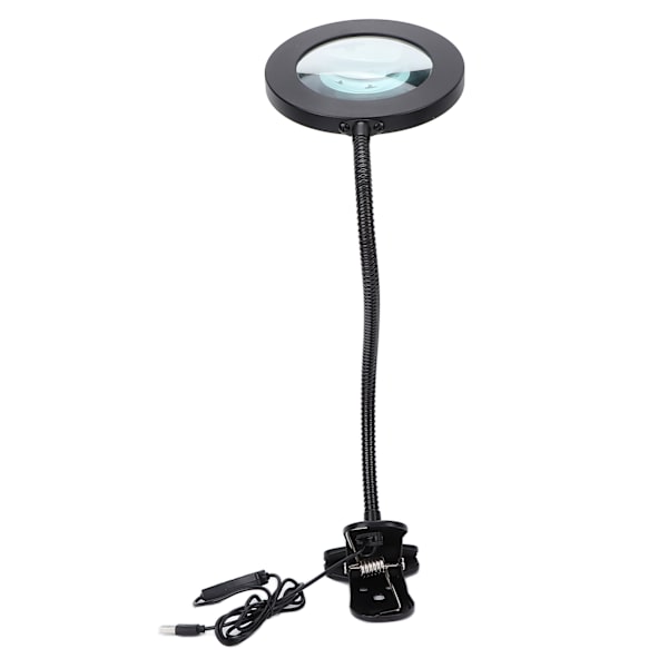 Lampa för förstoringsglas 360° rotation flexibel 3-färgs ljusförstoringsglas med metallklämma för läsreparation