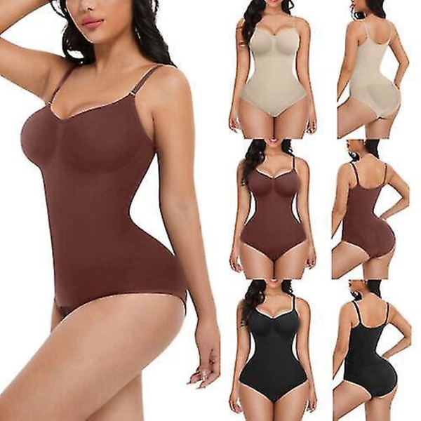 Sømløs XL Svart Dame Full Body Shaper Magekontroll Slankende Shapewear