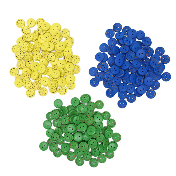 300 stk runde treknapper 0,6 tommer 2 hull livlige farger Robuste glatte håndverksknapper for DIY Scrapbooking sying