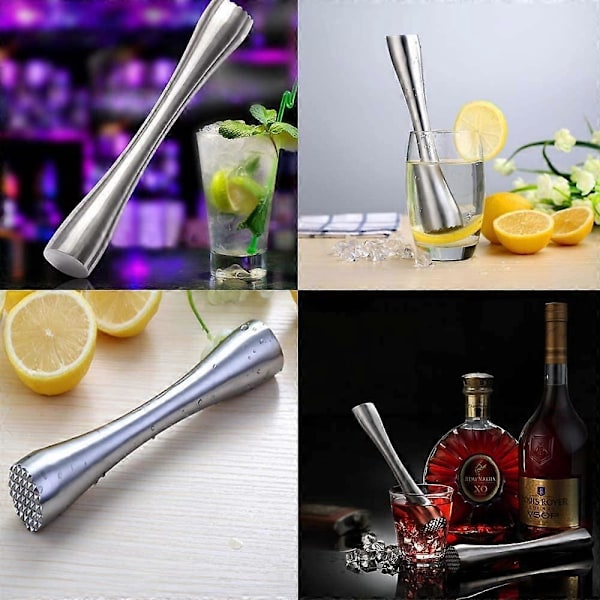 8\" Muddler til Cocktails, Professionel Muddler i Rustfrit Stål