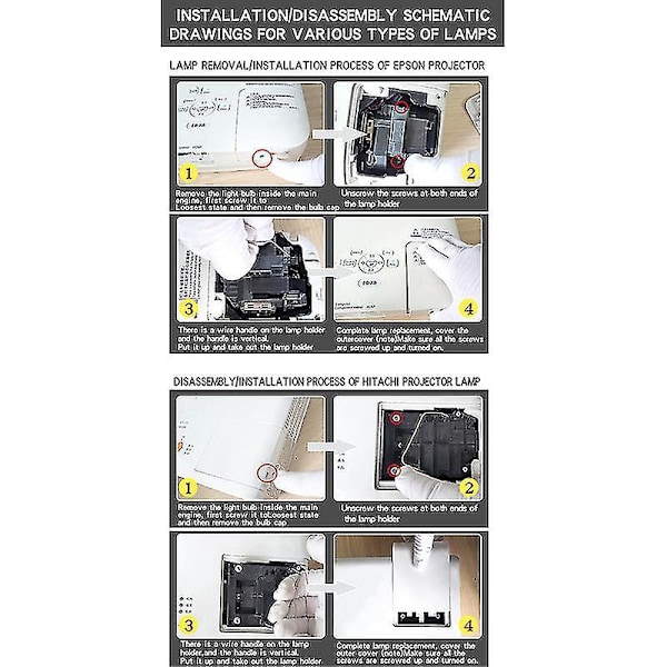 Projektorlampe kompatibel ELPLP67 V13H010L67 -X02 -S02 -W02 -W12 -X12 -S12 S12 -X11 -X14 med hus-B8