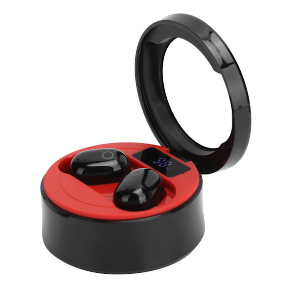 SMS-T10 TWS trådløse Bluetooth-hodetelefoner med oppladbart headset med digital skjerm (rød)
