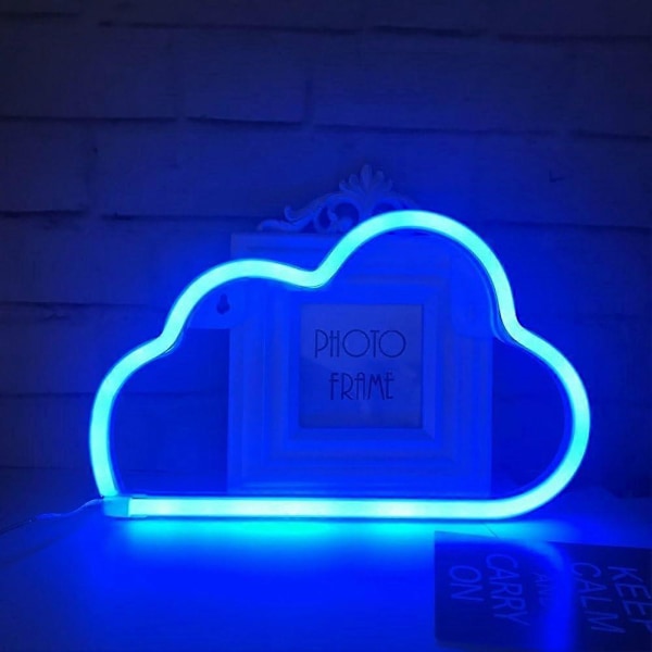 Neon LED Moln Skylt Ljus Dekor, Väggdekor för Jul, Födelsedagsfest, Barnrum, Vardagsrum