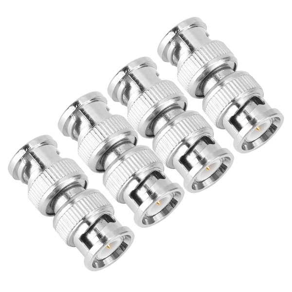 4 stk BNC hann til hann koaksialkobling Videokontakt Adapter RF-omformer