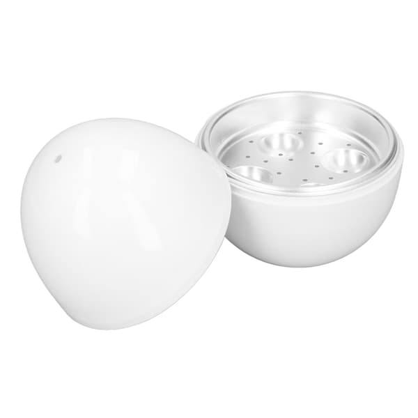 Hardkokt eggekoker 4 egg kapasitet Kompakt design ABS-materiale Eggform Mikrobølgeovnfunksjon Eggkoker