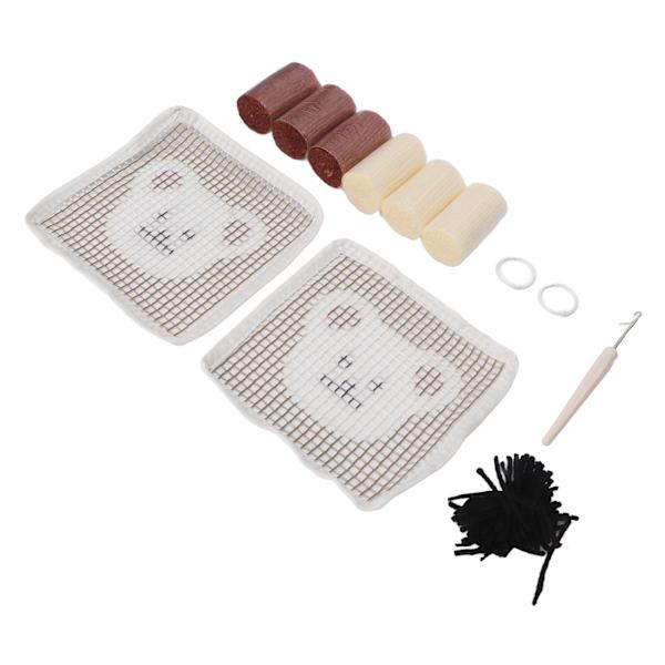 Spärrkrok Kit Cup Coaster DIY Set Lovely Bear Mönster Hemdekoration för hantverk