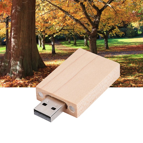 USB 2.0 tilpasset primitiv enkelhet lønn tre USB firkantet boks U Disk Flash Pen Drive (8G)