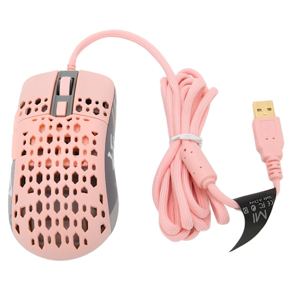 Mus med justerbar DPI-hastighed RGB-baggrundsbelysning ergonomisk bikube-skal letvægts gaming-mus pink