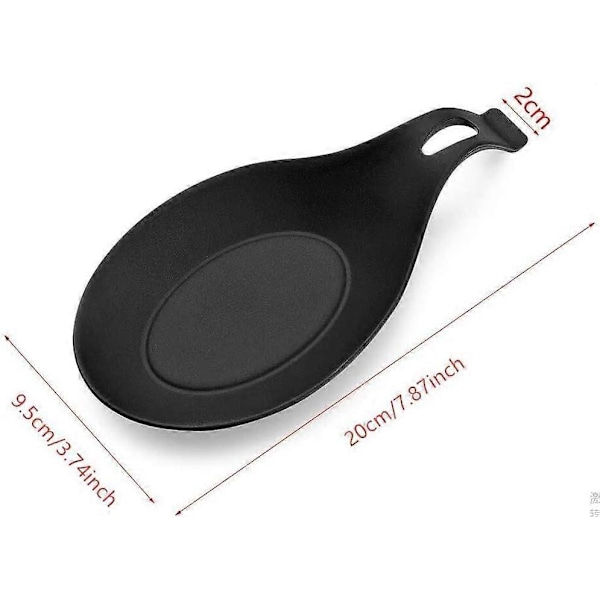 Køkken Silikone Skeholder Varmebestandig Skeholder Bestik Skovl Rack Sort 3 stk.