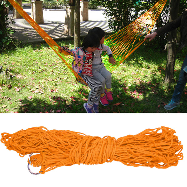 Bekväm dubbelsäng hängande säng i nylon för utomhuscamping (orange)