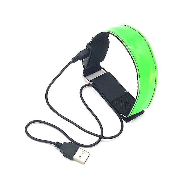 4 stk. Genopladelige Reflekterende LED Løbearmbånd Justerbart Blinkende Armbånd