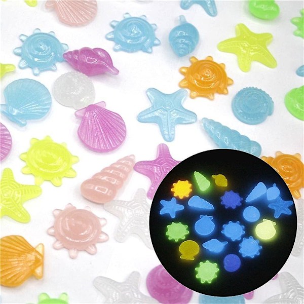 Luminous Glow Stones 90 stk. Dekorative Sten til Akvarier, Haver, Gangstier, Pools og Badeværelser