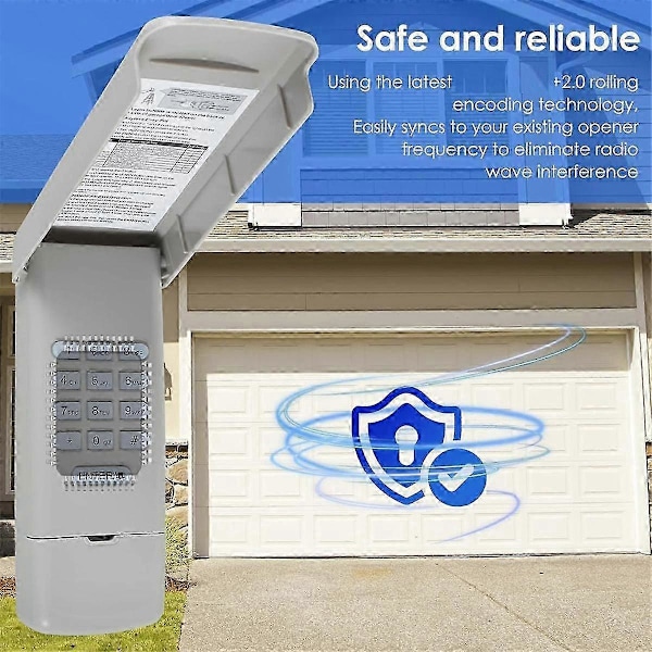 Garageportåbner Keypad, Trådløs Keypad Nøglefri Adgang kompatibel med 877MAX 377LM 977LM Trådløs Nøglefri Keypad Sikker