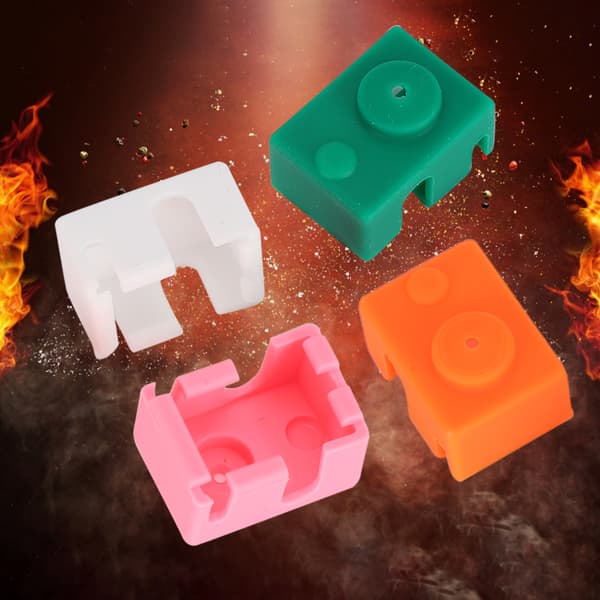 8 st Silikonfodral Högtemperaturtåligt Värmeblocksöverdrag 3D-skrivartillbehör