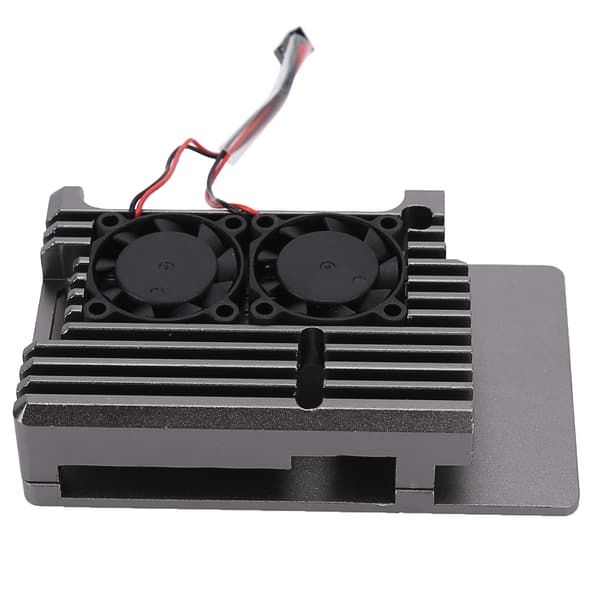 Kylfodral i aluminiumlegering med fläkt för Raspberry Pi 4 B ModelGrey