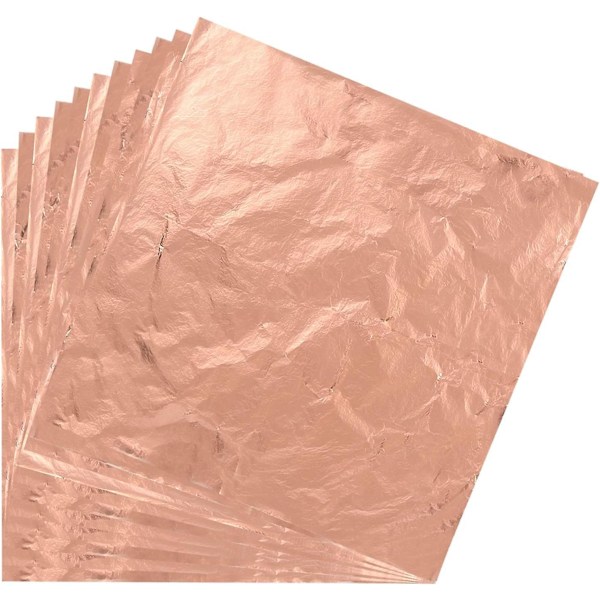 Guldimitation Blad för Förgyllning - 100 Ark (14x14cm) (Roséguld)