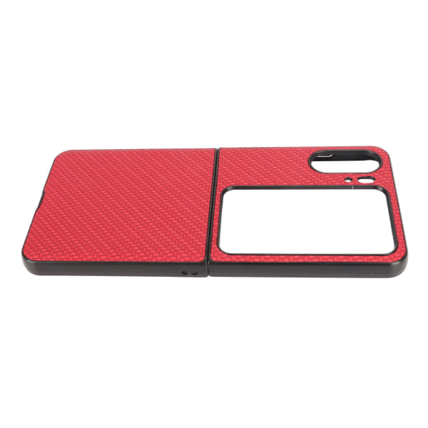 Carbon Fiber Texture Folding Phone Protective Case Mobiltelefonbeskyttelsesdeksel for Oppo Find N2 Flip Red