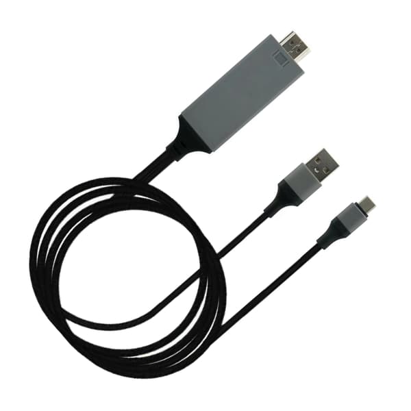 Adapterkabel Typ C till High Definition Multimedia Interface Kabeladapter PVC Koppar för Telefon Laptop Svart
