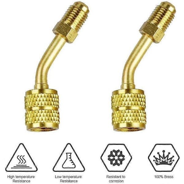 R410a Adapter til Mini Split HVAC System - Ny Stabil Messing Konnektor Adapter til Aircondition 2 stk
