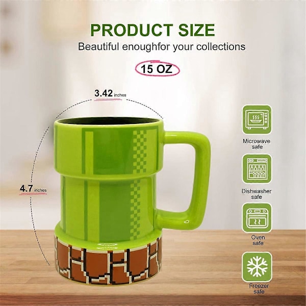 Warp Pipe Kopp Keramisk Kaffekrus Gave til Gamer, Pappa