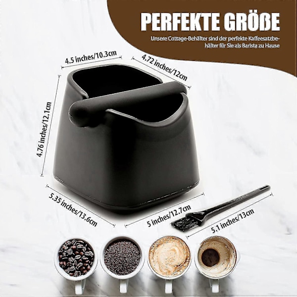 Espresso Knock Box -setti - Melua vaimentava Knock Bar & Knock Box -matto