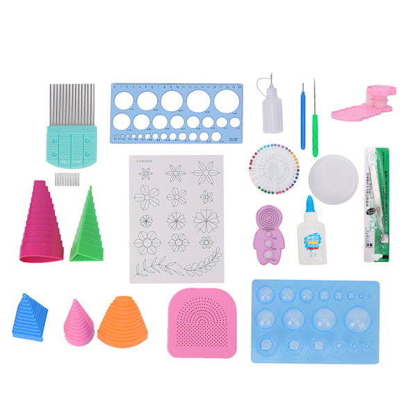 20 st papper quilling verktyg komplett set elektrisk quilling penna crimper kant DIY papper hantverk