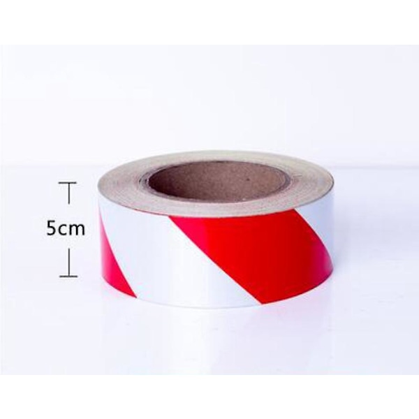 2 kpl Stop-nauhaa Valkoinen/Punainen 5cm / 45.7m